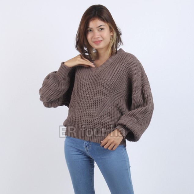 Sweater Rajut HANS Crop OVERSIZE | Type 3 Get | Rajut TEBAL Premium | Sweater Rajut