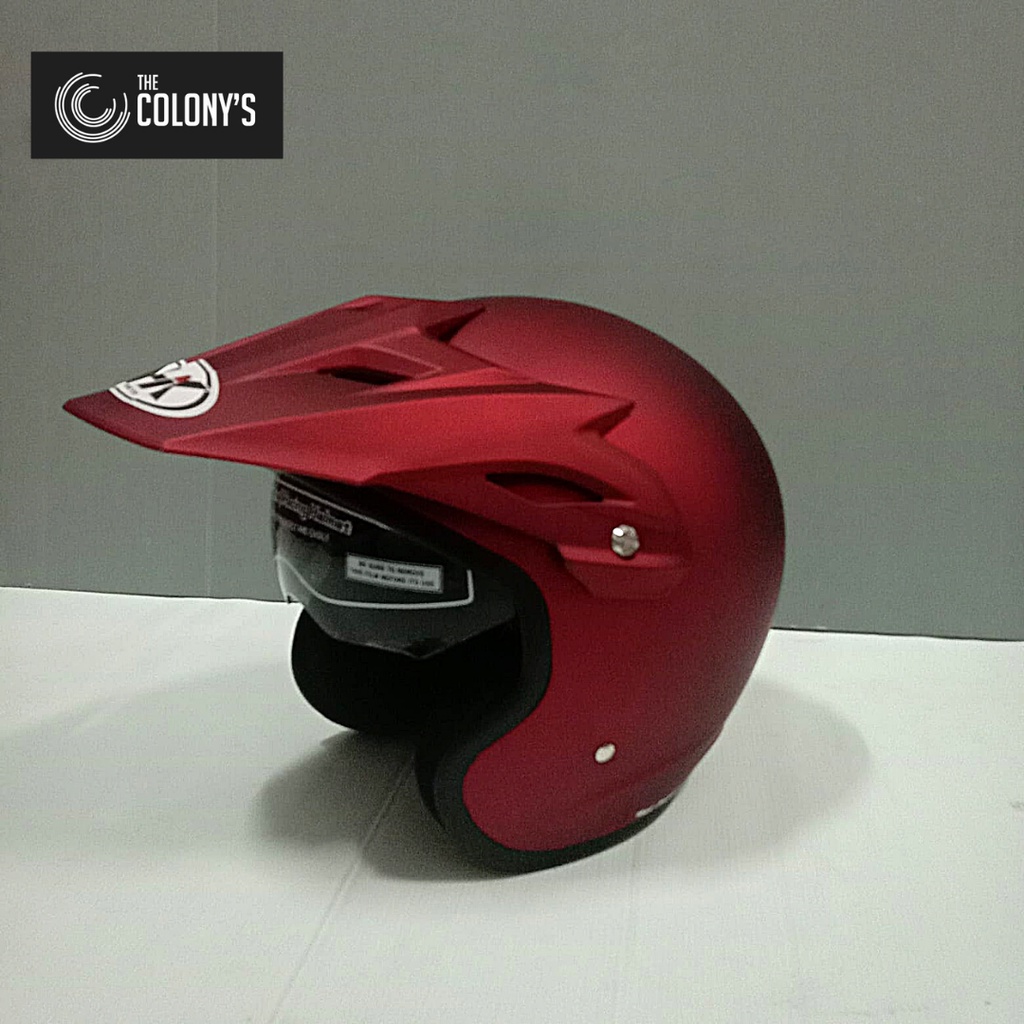 HELM NHK SUPERMOTO SOLID MAROON DOFF BLACKDOFF HELM SEMICROSS