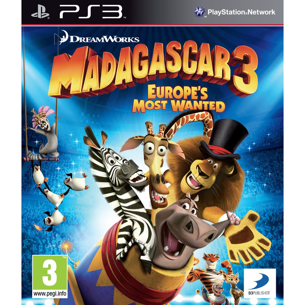 DVD Kaset Game PS3 PKG Multiman HEN Madagascar 3 Europes Most Wanted