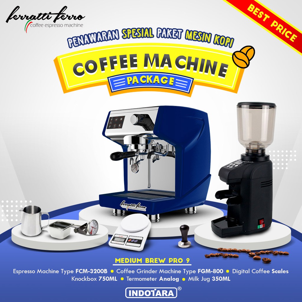 Paket mesin kopi Espresso Medium Brew Pro 7 - 8 - 9