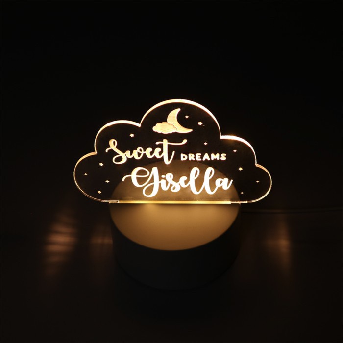 Custom Acrylic Night Lamp Sweet Dreams | Lampu Tidur LED Hias Akrilik Hadiah Pacar Teman Sahabat