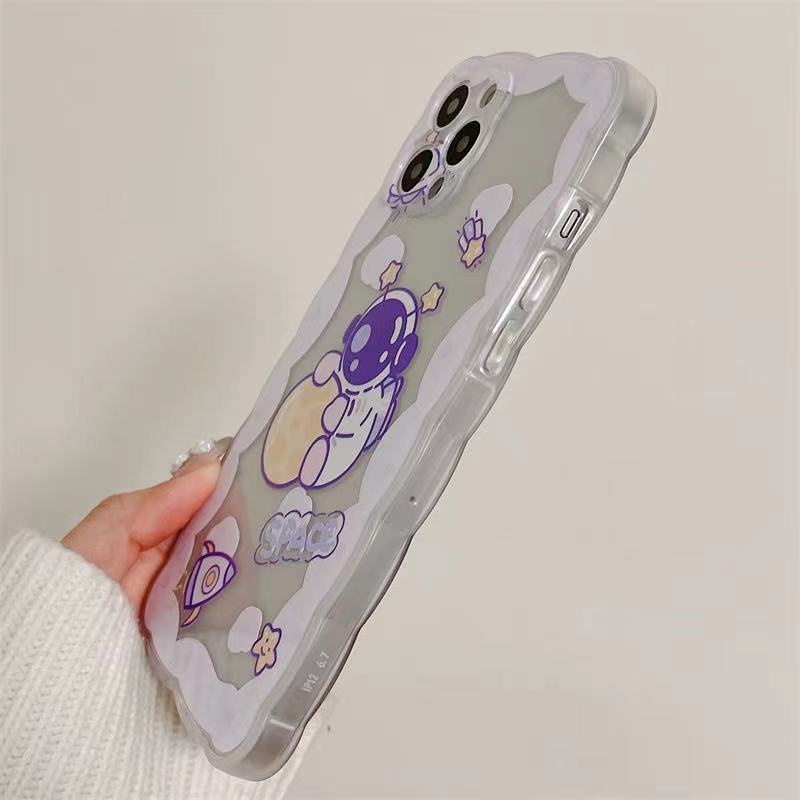 Soft Case Silikon TPU Motif Astronot Untuk Iphone 12 13 SE 6 6S 7 8 Plus X XS XR 11 Pro Max