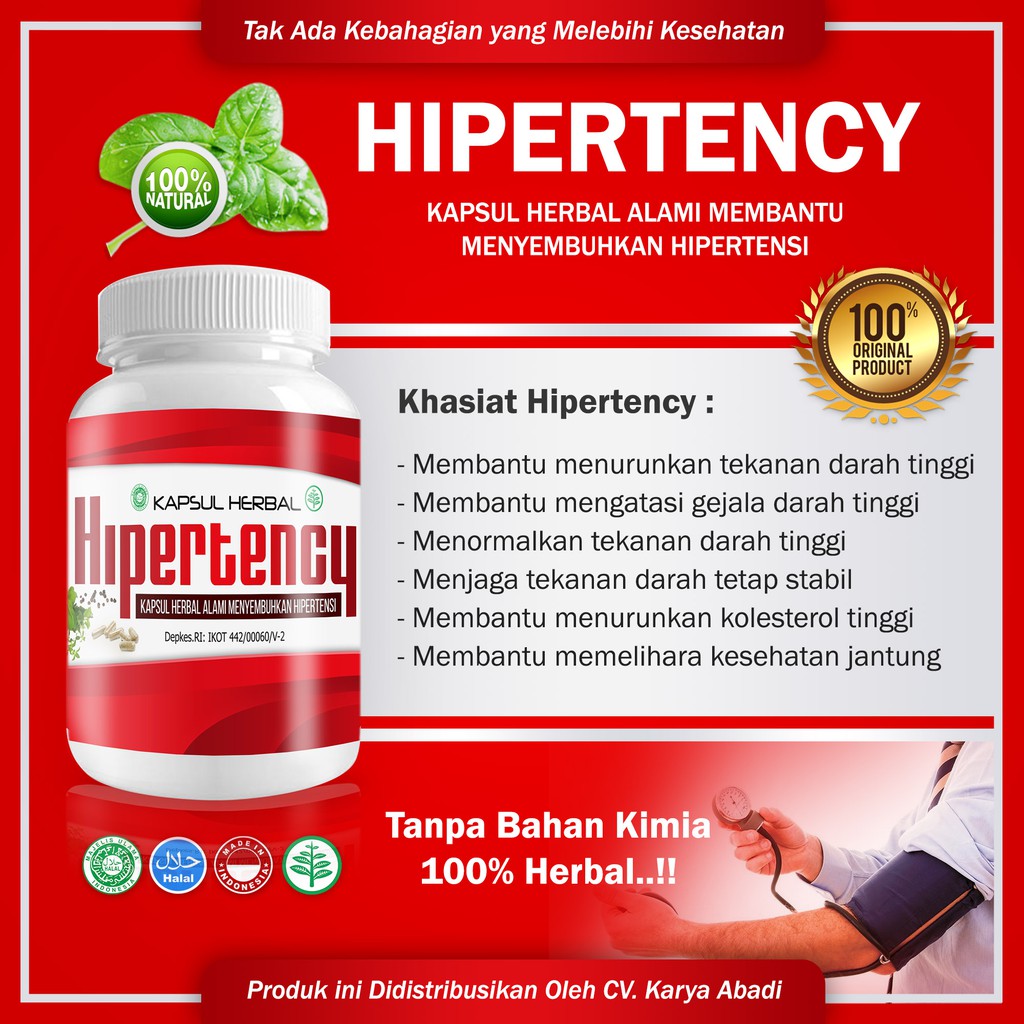 Pil Kapsul Herbal Hipertency Obat Herbal Tekanan Darah Tinggi Hipertensi Ampuh Shopee Indonesia