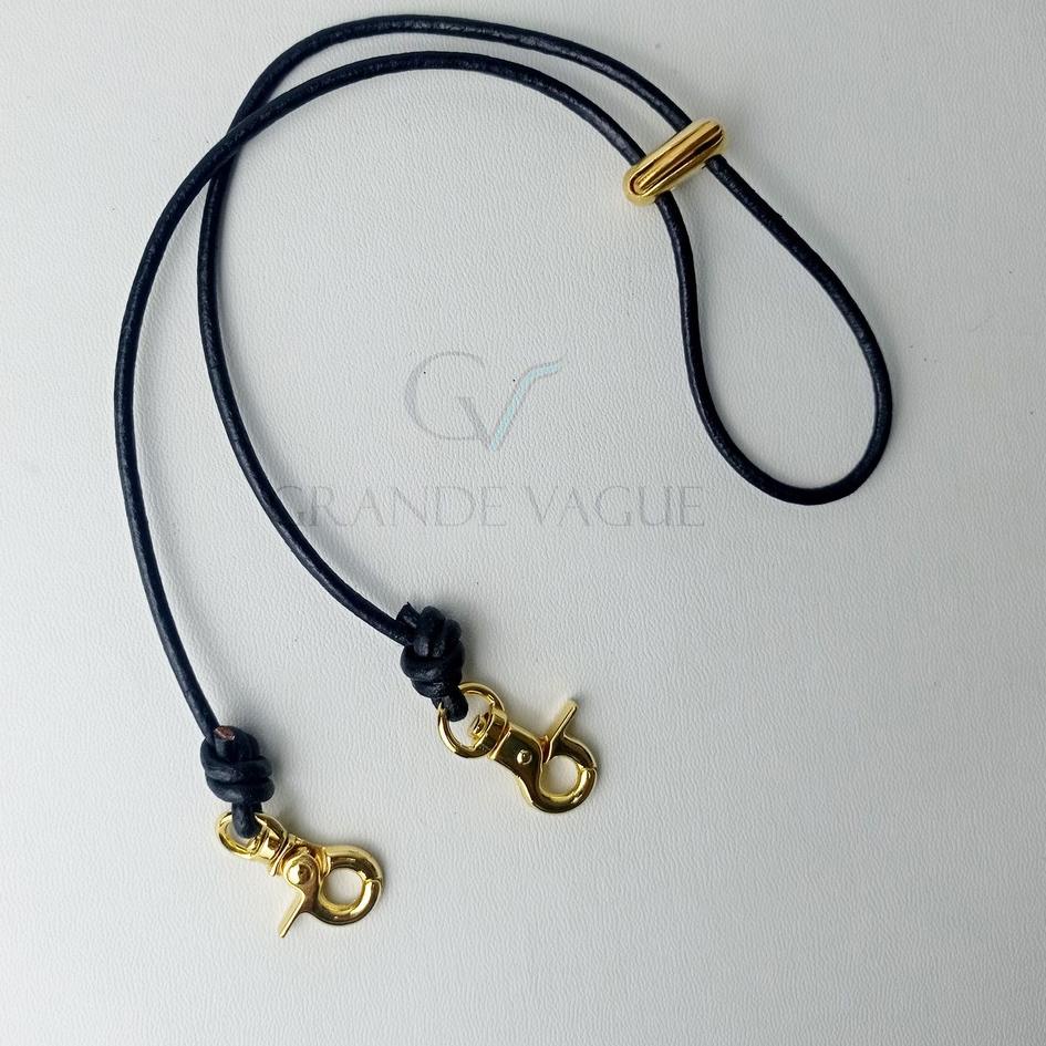 [KODE PRODUK 6ZVWS6597] Tali Gantungan Kalung Masker Kulit Asli Pria Wanita Leather Headloop Strap M