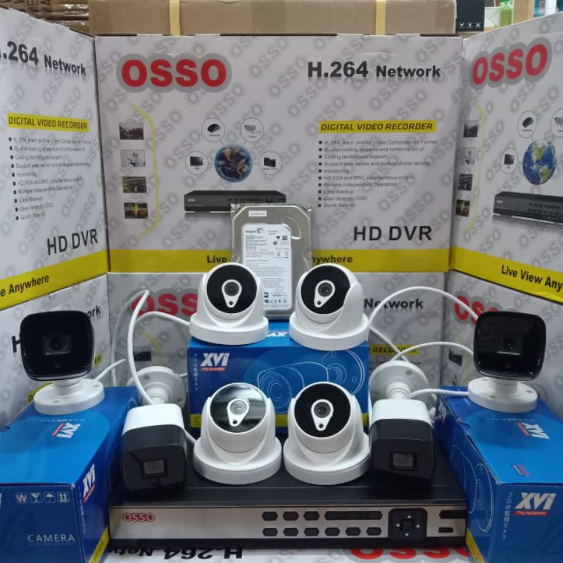 PROMO PAKET CCTV 8 CHANNEL 8 KAMERA 5MP HIGH QUALITY LENGKAP