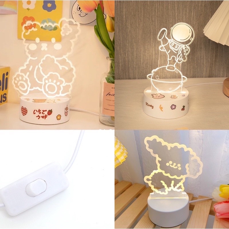 cute table lamp kawai lampu meja acrylic lampu pajangan imut