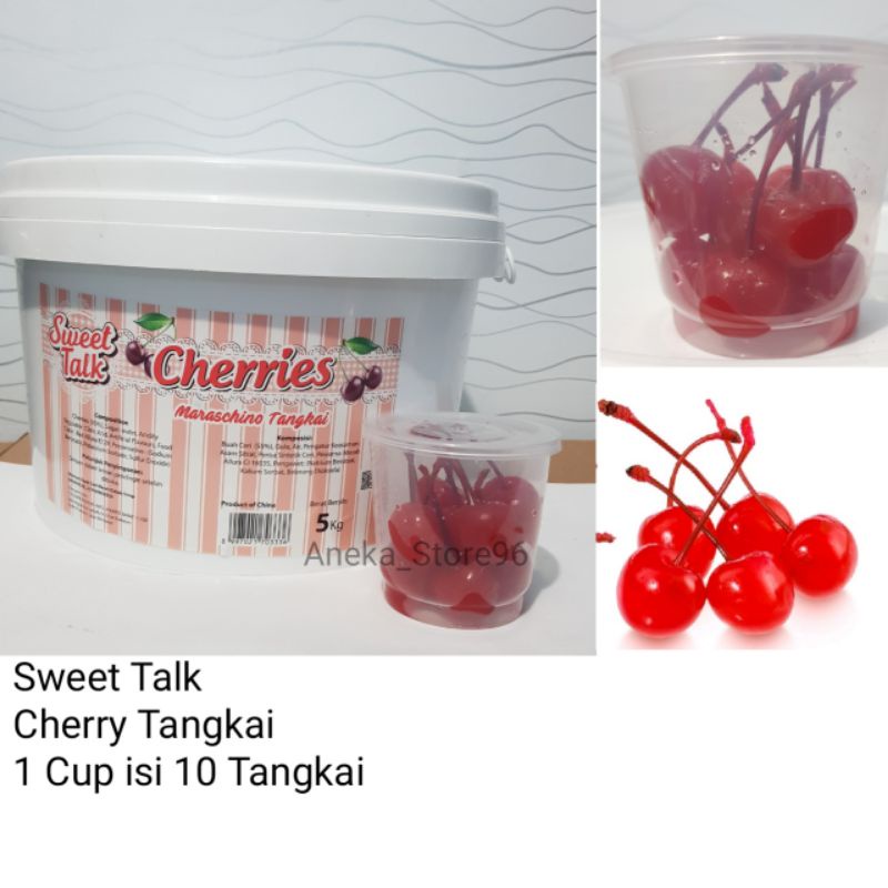 

Cherry Merah Tangkai 1 cup isi 10 pcs |Cherry Maraschino