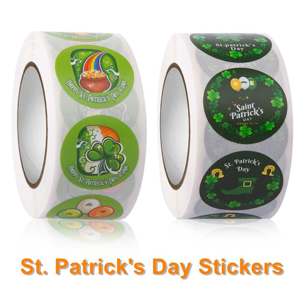 Solighter 500pcs/roll Stiker 500pcs/roll Festival Party St. Stiker Label Hari Patrick