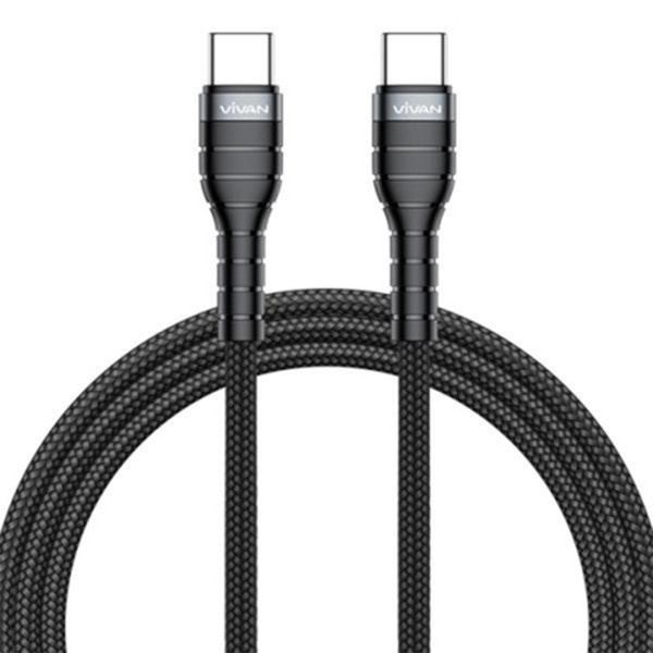 GARANSI 1 TAHUN KABEL DATA TYPE C TO TYPE C VIVAN KPD100S 60W &amp; VIVAN EXPLORE-CC QUICK CHARGE