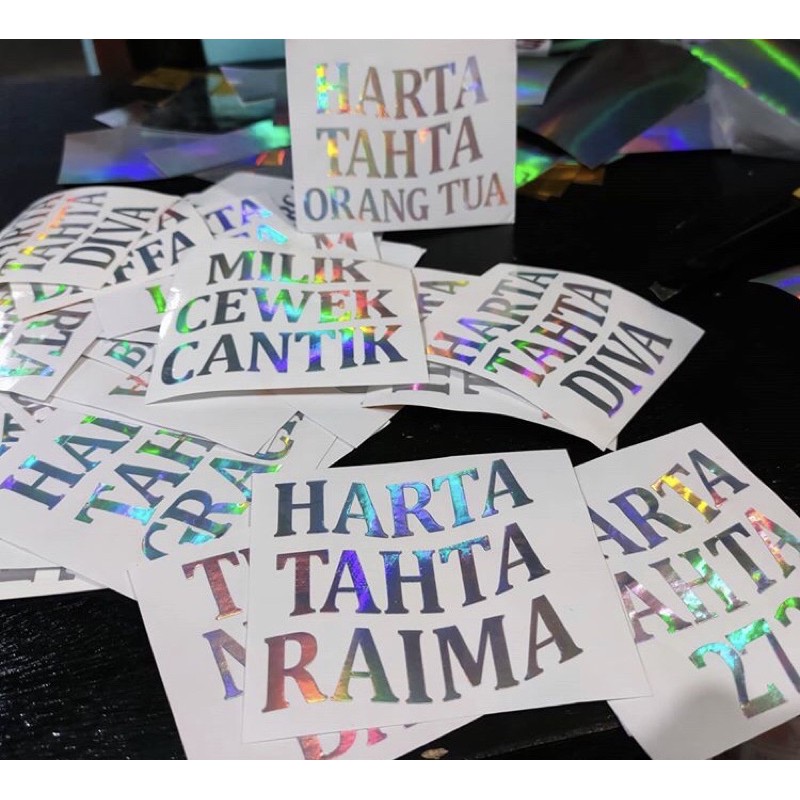 Stiker Cutting Harta Tahta Hologram