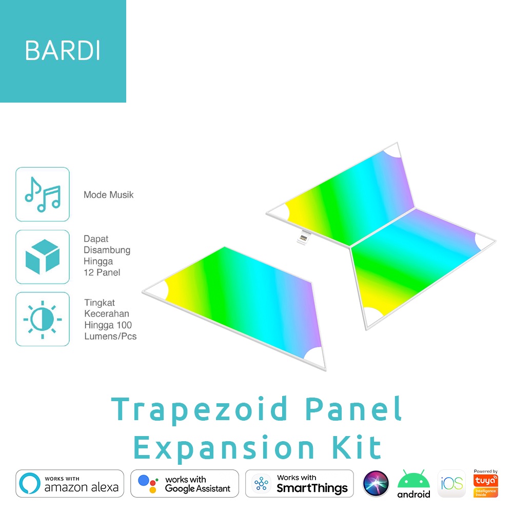 BARDI Trapezoid Expansion Kit Smart RGB Lighting Panel Lampu Hias Decoration Lamp
