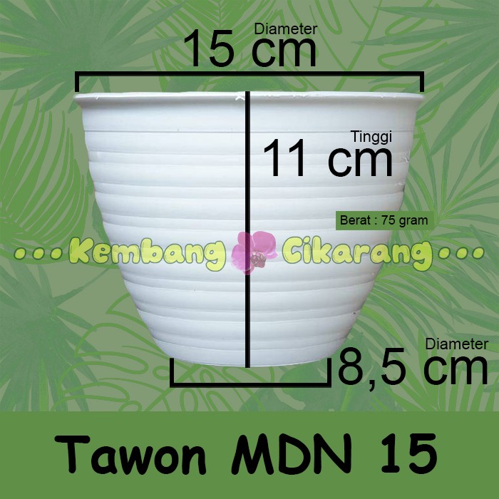 (LUSINAN) MDN 15 (15cm) pot bunga  model tawon (12pcs) Pot Putih MDN