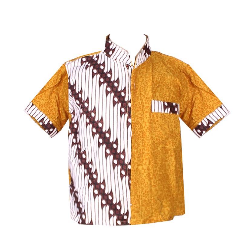 Baju Koko Anak Kombinasi Batik Embos