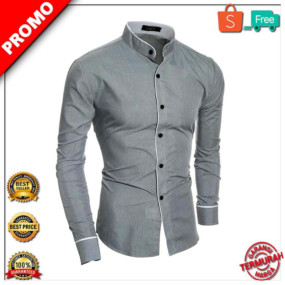 LIMITED EDITION Kemeja Trenzi Grey Kemeja Pria Kekinian Kemeja Cowok Terbaru LIMITED EDITION