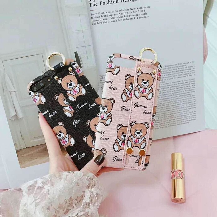 Strap Case Moschino Bear For Iphone 6, 7, 8 & Oppo F1 Plus