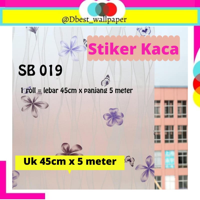 WALLPAPER SUNBLAST STIKER KACA 45CM X 5METER SB 019 DECORATIVE WINDOW FILM SALUR BUNGA UNGUSTICKER S
