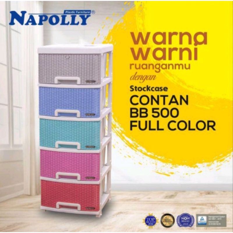 Jual Lemari Plastik Susun Rak Laci Kabinet Napolly Warna Warni Contan Motif Anyaman Rotan