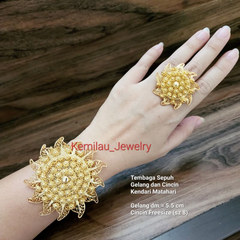 Gelang dan Cincin KEndari Lapis emas Matahari (REAL PIC)