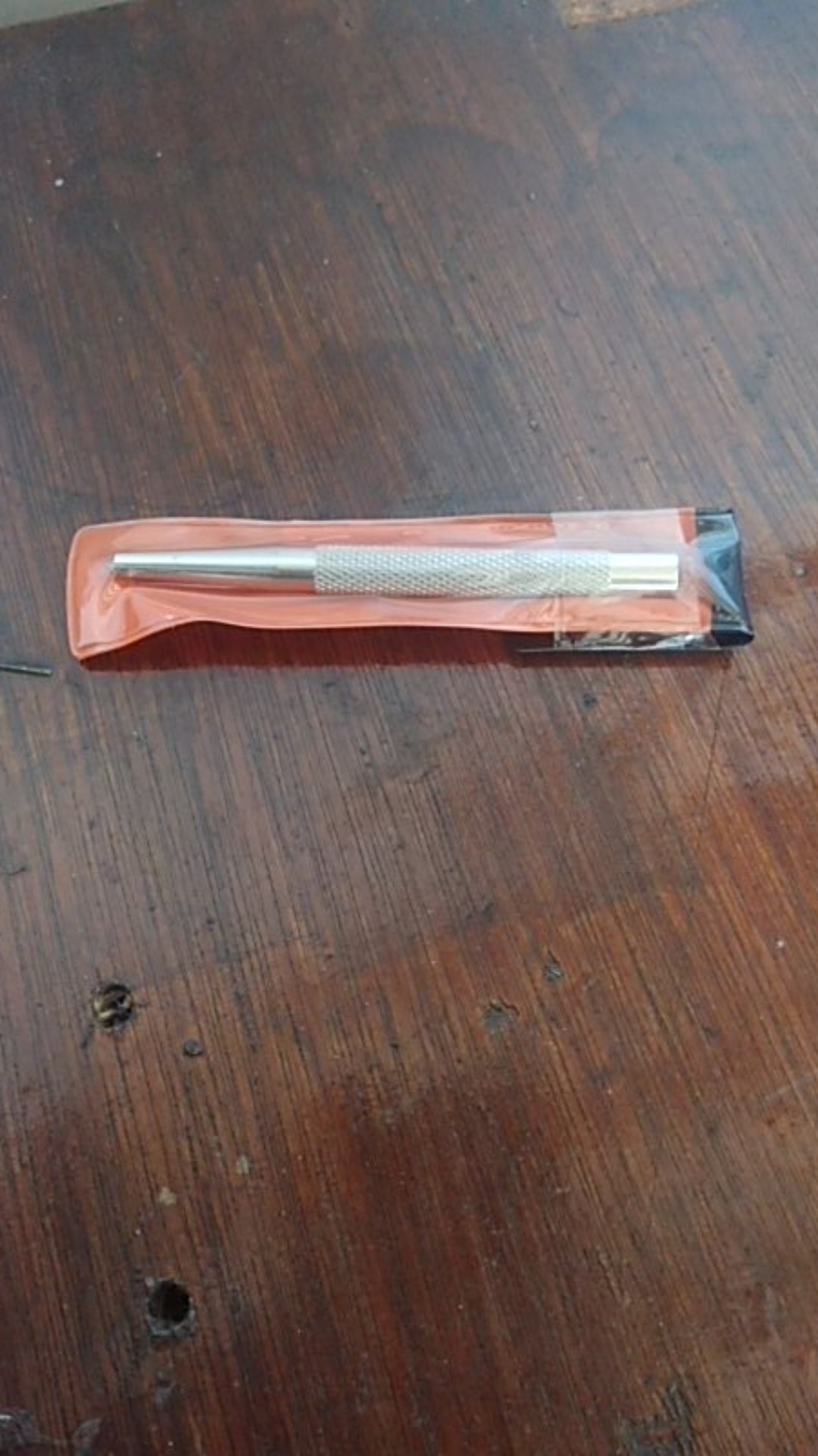 Automatic Centre Punch Anti Slip Knurling Handle Steel Metal Drill Tool /kt