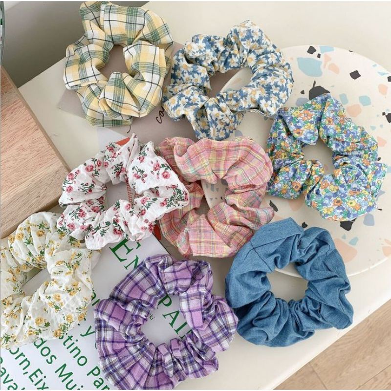 scrunchie elastis KOREA karet ikat rambut fashion Bunga Daisy