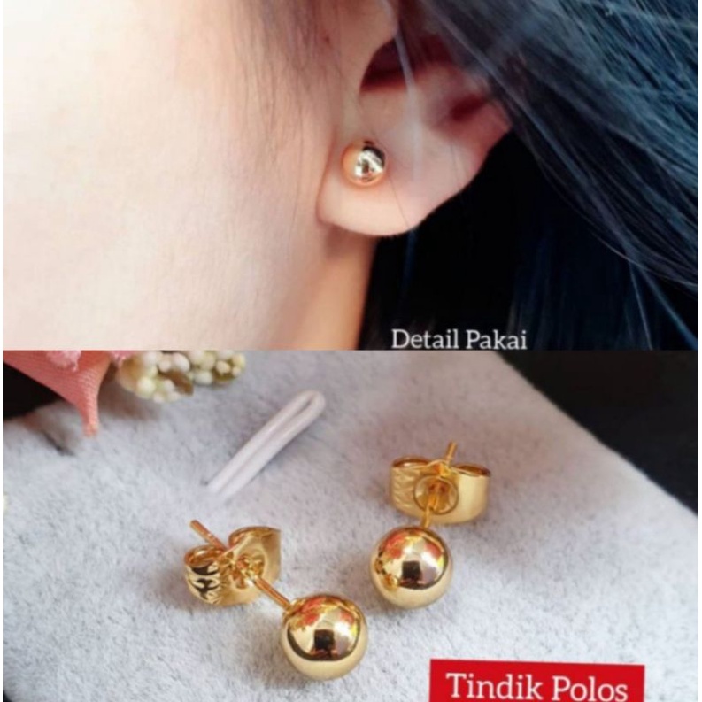 giwang bulat polos anting tindik bola anting tusuk