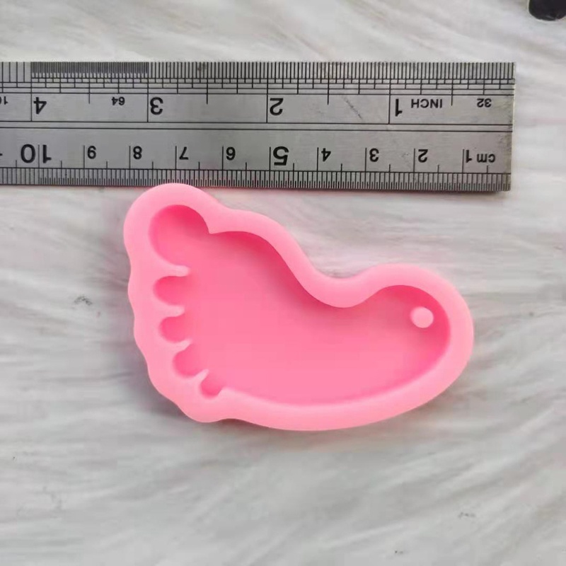 SIY  Baby Footprint Keychain Mold  DIY Footmark Keychain Silicone Resin Casting Molds