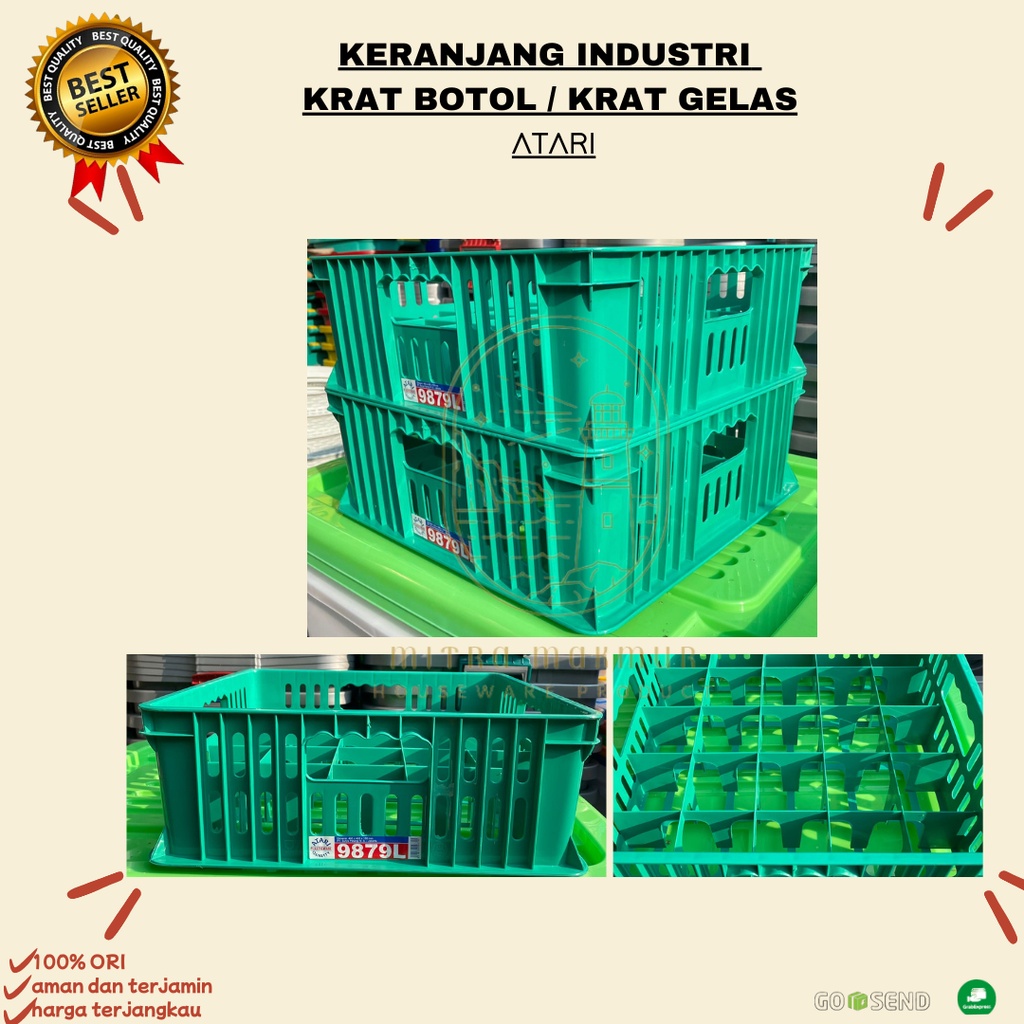 ATARI - KERANJANG INDUSTRI 9879 L / KRAT PLASTIK / KRAT GELAS &amp; BOTOL