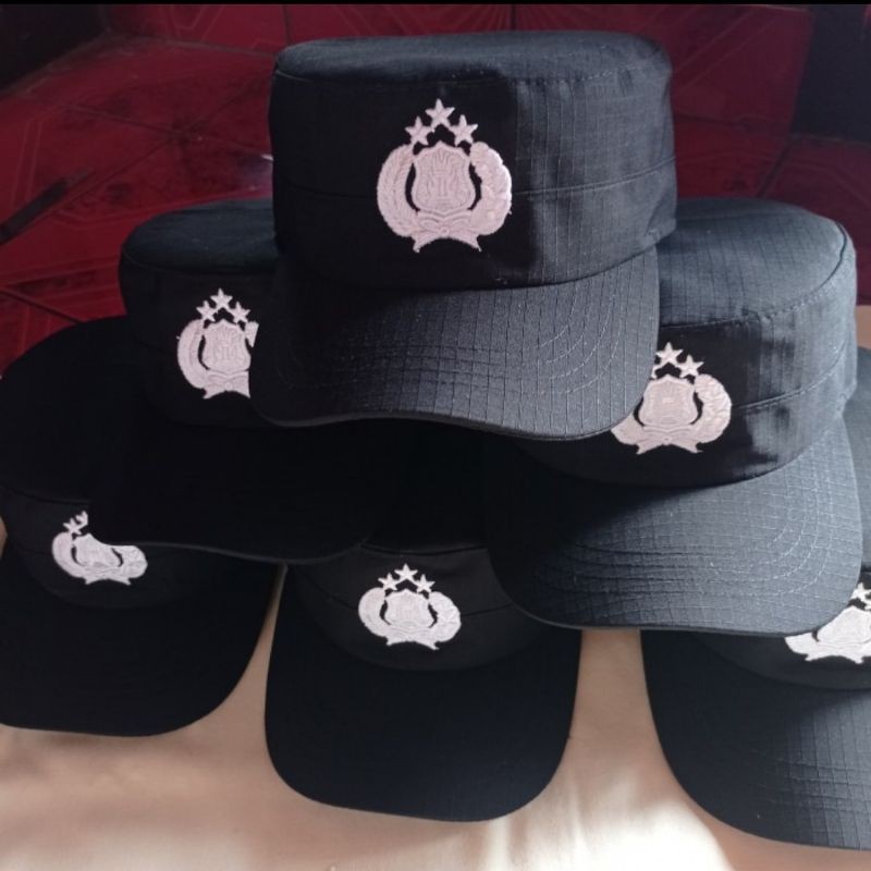topi komando Bintara polri bordir timbul kwalitas premium bahan ripstok tr