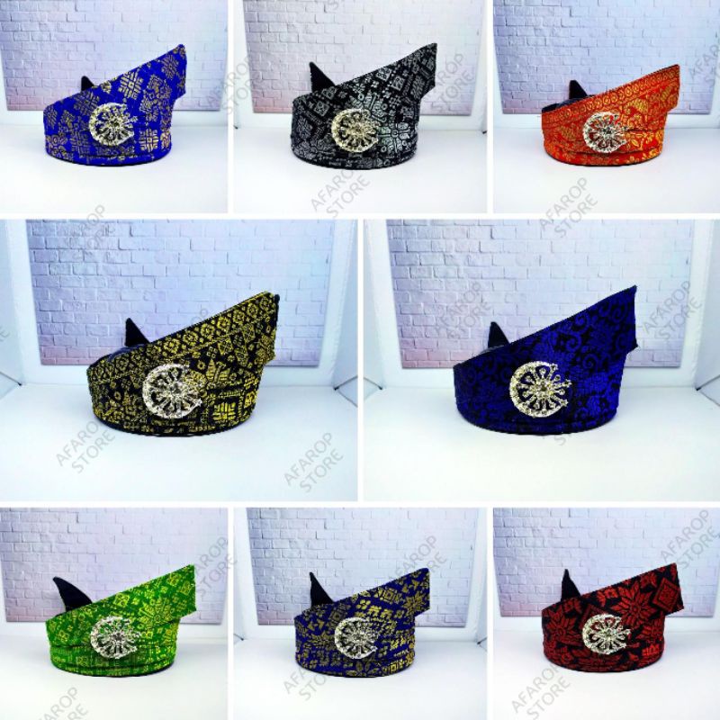 TANJAK/TENGKOLOK/DESTAR ANAK-ANAK ASLI MELAYU FULL SONGKET (UMUR 0-10 tahun) | IKAT KEPALA MELAYU | MODEL TANJAK KREASI JOHOR-RIAU