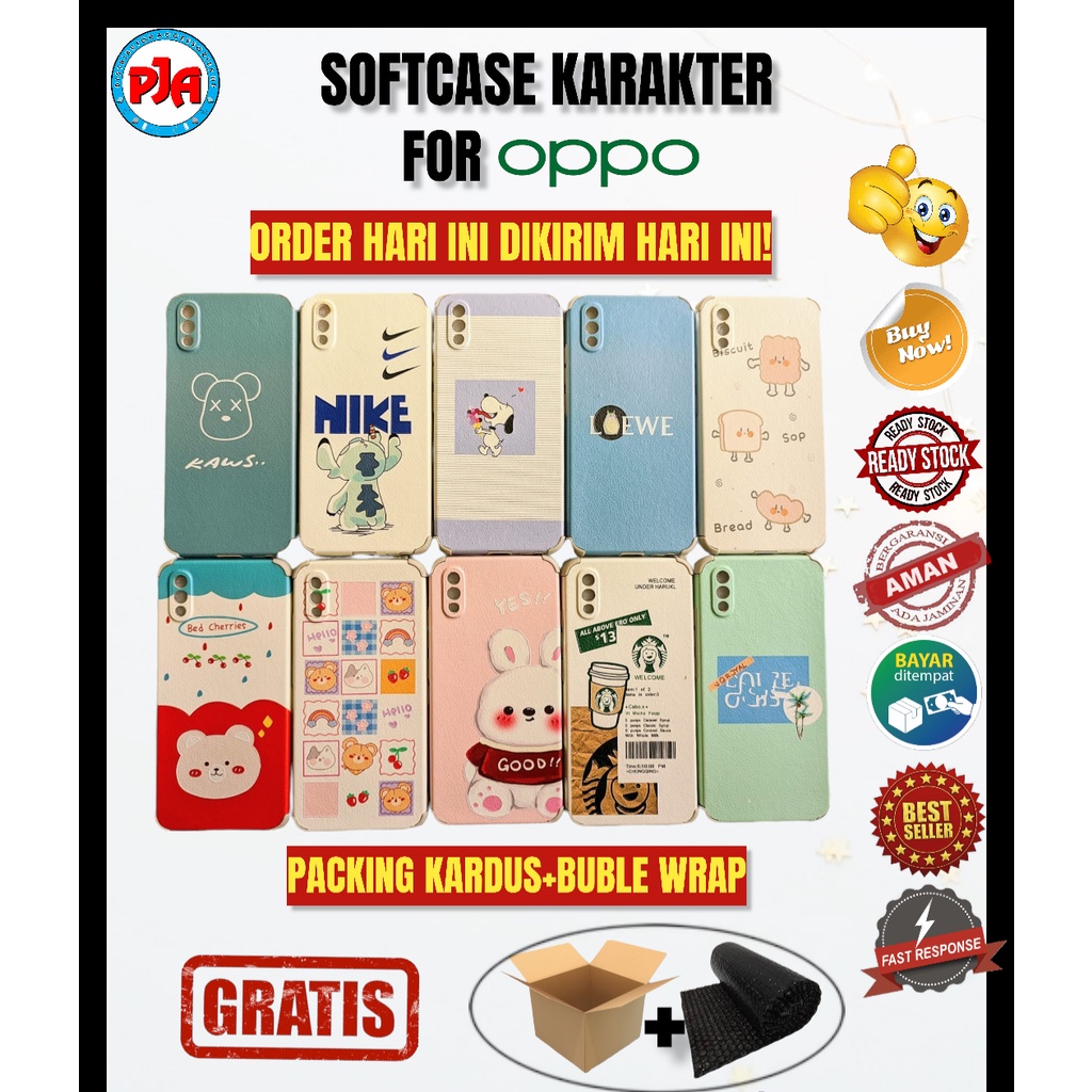 Softcase Casing OPPO A1K A3S Reno 7 5G Karakter