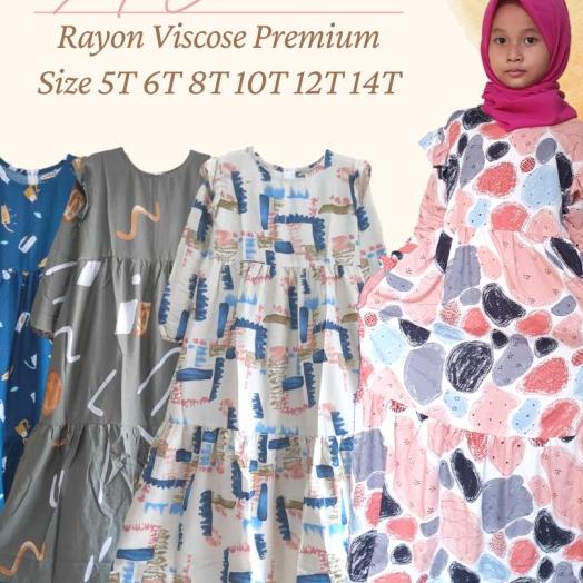 ➷ Gamis Katun Rayon Viscose Anak Tanggung ✴