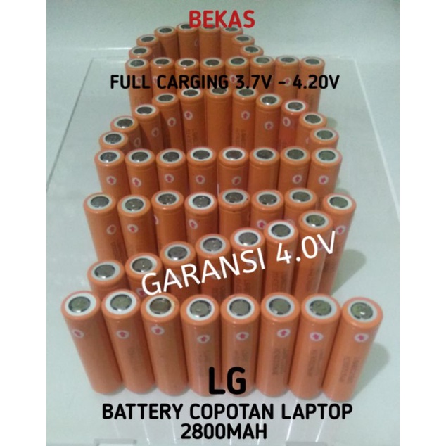 BATERAI 18650 BEKAS COPOTAN LAPTOP / BATERAI BEKAS MURAH BERKUALITAS ORIGINAL /LG