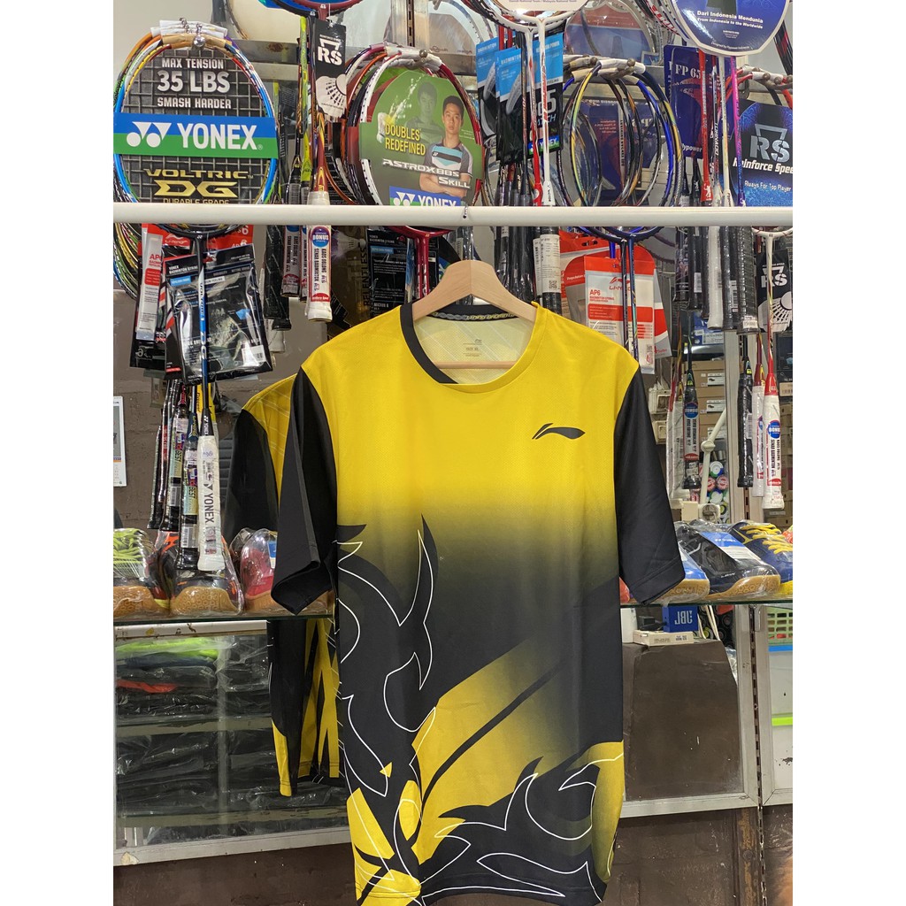Baju Olahraga Lining / Baju Badminton lining ORIGINAL - Kuning