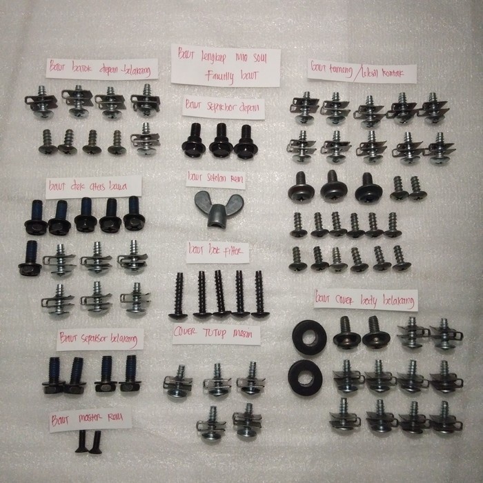 baut lengkap full body set motor mio soul