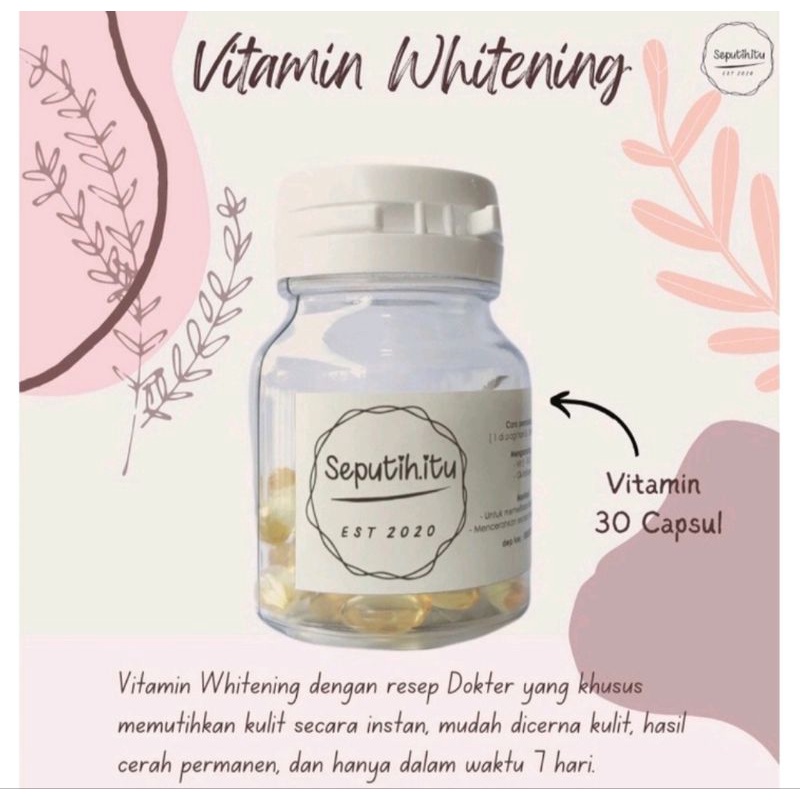

READY COD ‼️ ISI 30 CAPSULE VITAMIN WHITENING SEPUTIH ITU MINYAK IKAN PEMUTIH BADAN