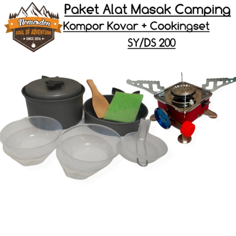 Paket Alat Masak Camping SY/DS200 + Kompor Portable Kovar