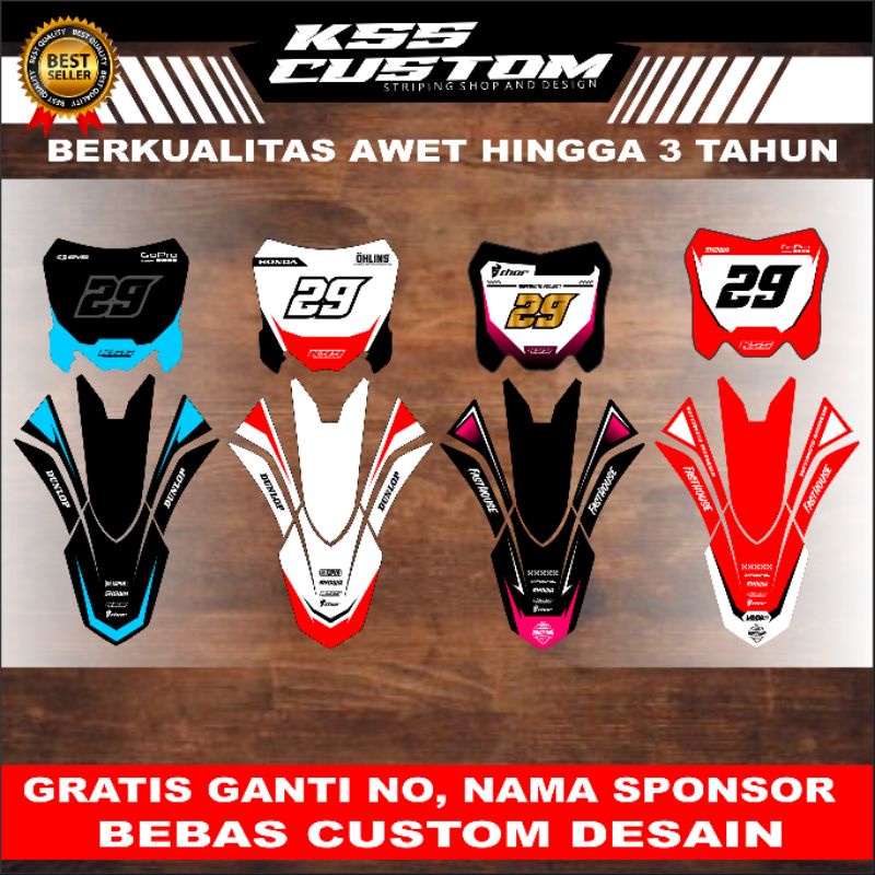 DECAL PAPAN NOMOR CRF 150L - DECAL PAPAN START CRF - DECAL PAPAN NOMOR SUPERMOTO