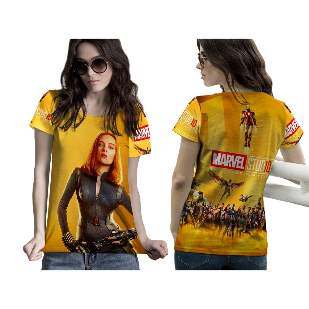 TiniShop - TShirt Wanita MARVEL 10 YEARS FullPrint / Kaos MARVEL 10 YEARS Terlaris /301