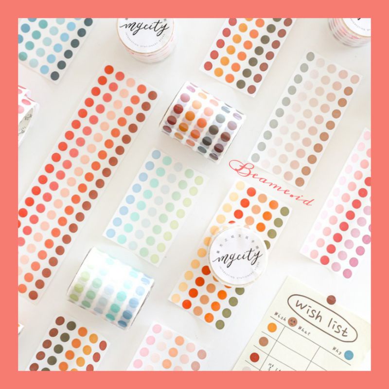 

[Sharing] 25 PCS Dot Sticker Washi Paper Soft Pastel Colored