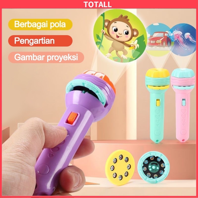 [Ready Stock]Mainan Anak Senter Proyektor / Fun Flashlight / Mainan Proyektor Gambar / Mainan Edukasi COD produk baru mode