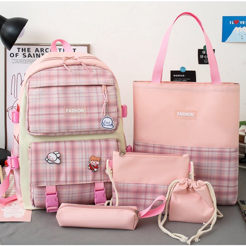 SG1837 Syafniegalery ransel import 5in1 tas sekolah