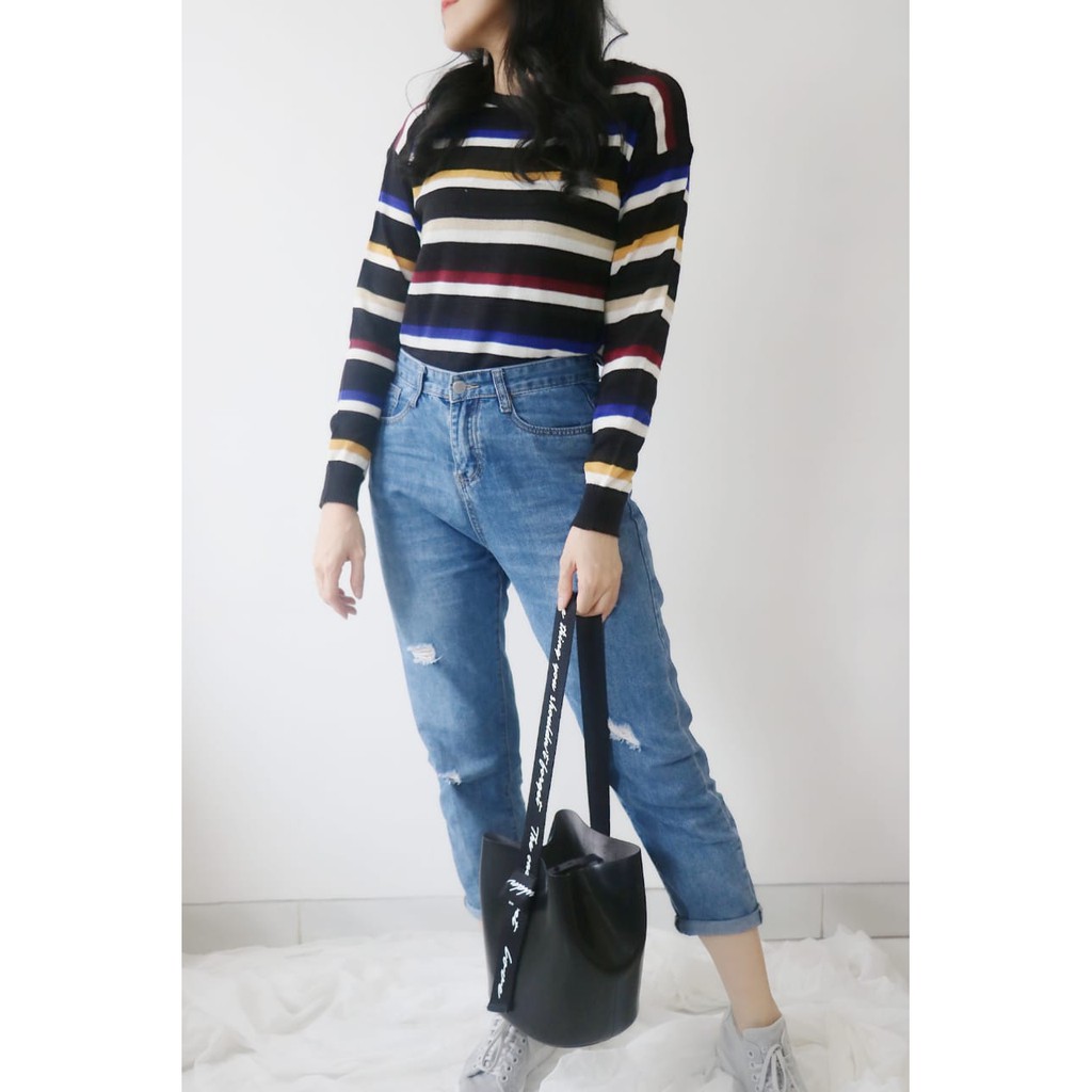 STRIPE RAINBOW KNITE STRADY VARIUS NESVI SWEATER RAJUT LOLIPOP KNIT