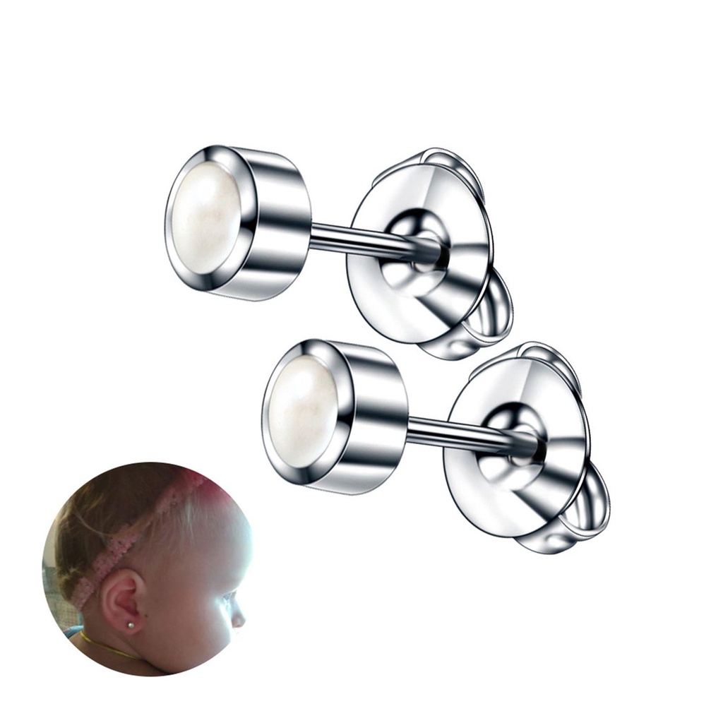 TOP 1pair 4mm Crystal Ear Piercing Stud Gold Silver Zirconia Inlaid Rustproof Stud Earrings