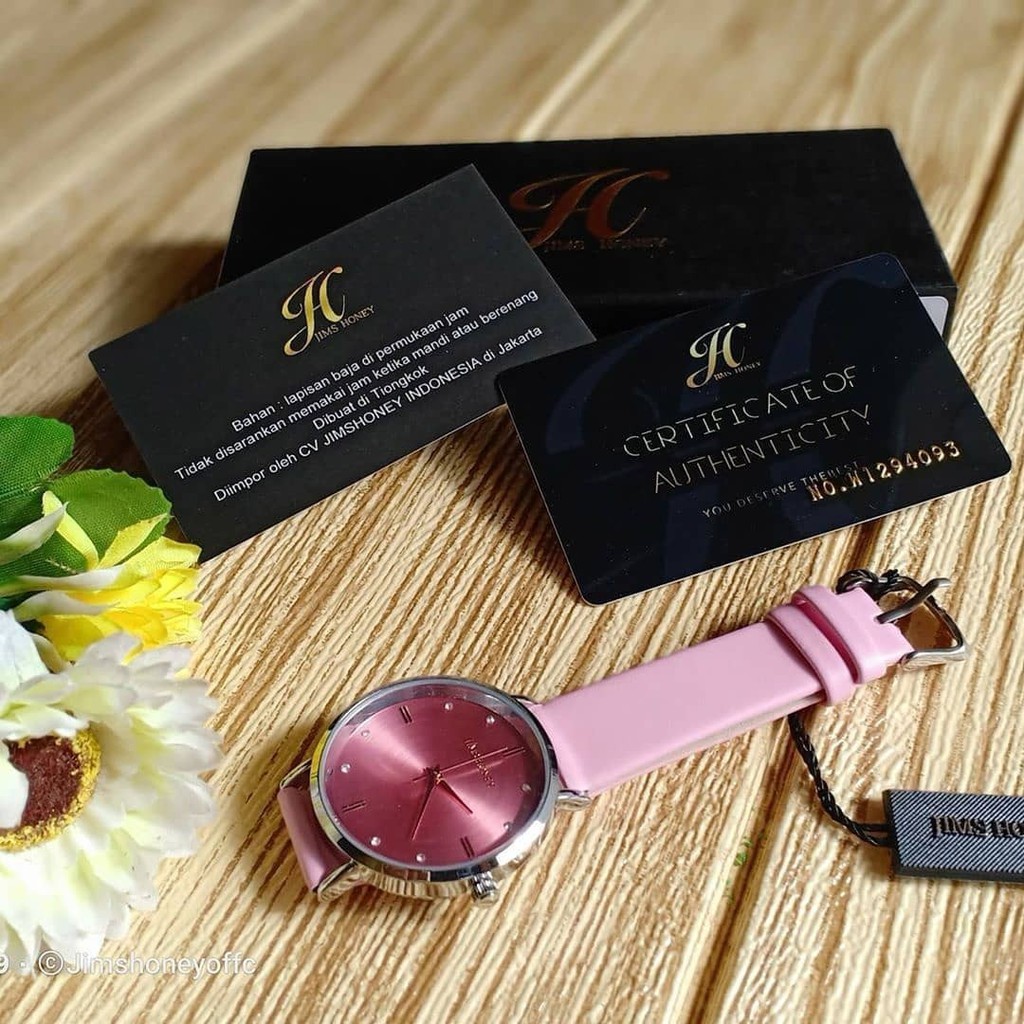 (BISA COD) JAM TANGAN CEWEK TERBARU JIMSHONEY IMPORT MURAH 8123 PROMO (FREE BOX)-PINK