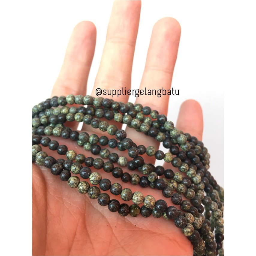 Black Jade 4mm magnetic bahan gelang kalung kesehatan premium akik craft fashion aksesoris supplier