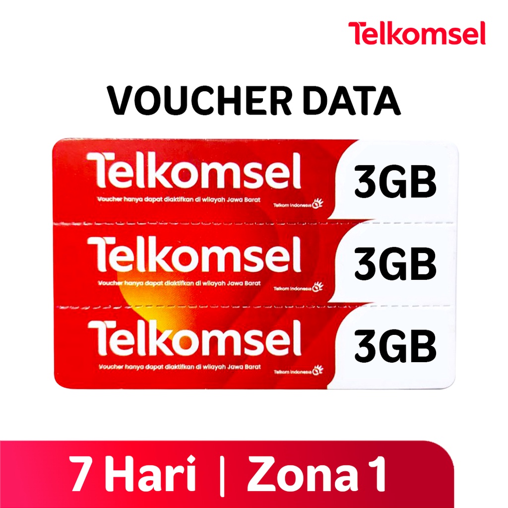 Voucher Telkomsel Murah 3GB dan 2GB - ZONA 1 KALIMANTAN - SULAWESI