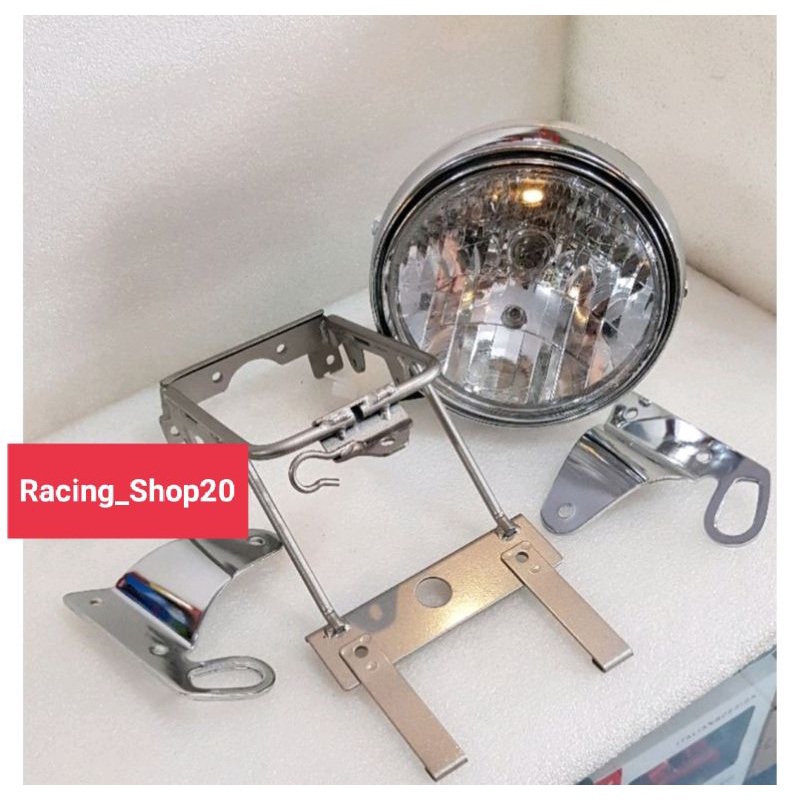 LAMPU DEPAN KAWASAKI NINJA SS BULAT CROME LAMPU KOMPLIT