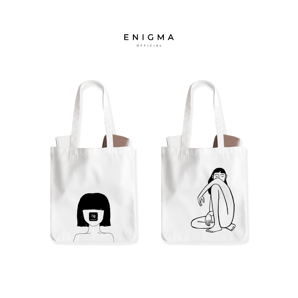 TOTEBAG KANVAS AESTHETICS ORIGINAL ENIGMA OFFICIAL TOTEBAG WANITA TAS TOTE BAG ILUSTRASI QUOTES