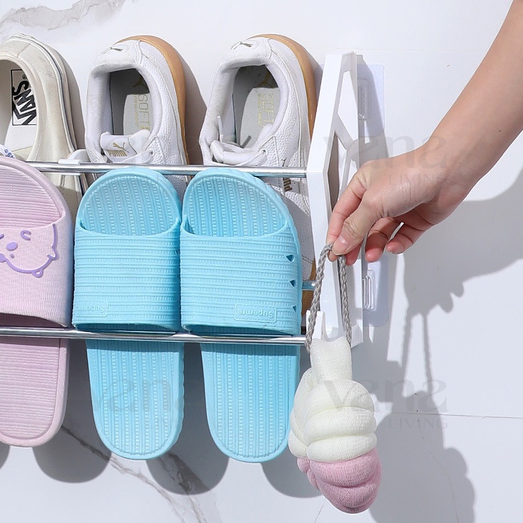 Vana Rak Sandal dan Sepatu Gantung Susun Shoe Rack Organizer Besi Plastik Minimalis Holder Panci Dapur Dinding Belakang Pintu Minimalis Kuat