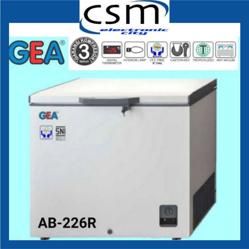 GEA AB 226 R CHEST FREEZER BOX 220 L LEMARI PEMBEKU 220 LITER BY GEA